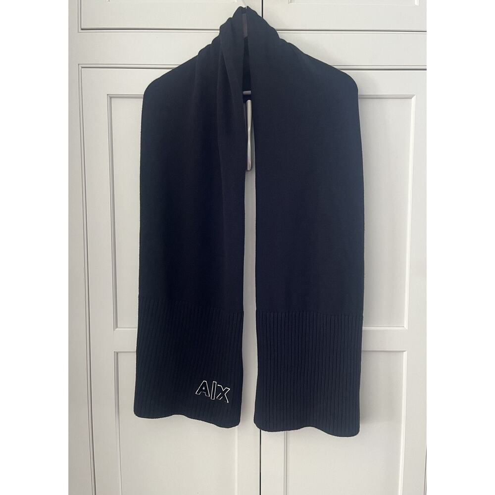 Armani Exchange BLACK RIBBED SCARF